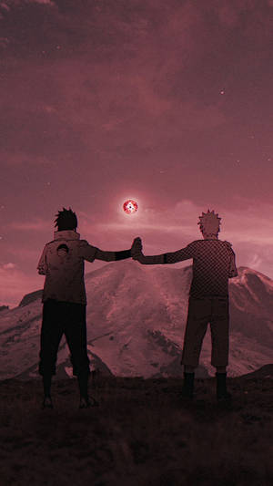Sasuke Naruto iPhone аниме изглед отзад — Наруто и Саске Тапет