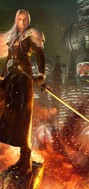 Sephiroth детайлна дигитална илюстрация тапет