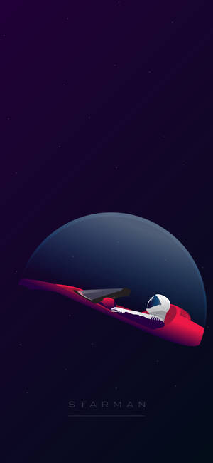 SpaceX Starman дигитален арт тапет — iPhone 18 Pro Max Тапет