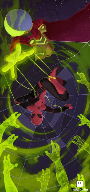 Spider Man Далечо от дома Mysterio фенарт тапет — iPhone 16 Pro Max Тапет