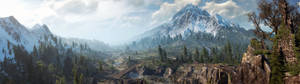 2489x700 WITCHER 3 WILD HUNT фентъзи екшън битка воин тъмен постер двоен — 32:9 Тапет