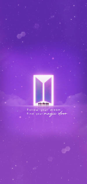 Tiny Tan BTS Logo със силует — Лого на bts GIF Тапет