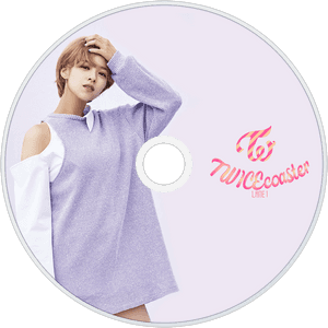 CD на Twice с участничка в синя рокля и надпис Twicecoaster Lane 1