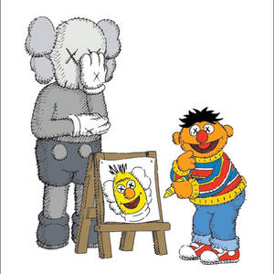 Uniqlo Ernie рисува Kaws с Bert тапет — Pixel Watch Тапет