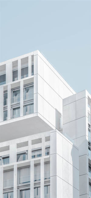 White iPhone Modern Building — iPhone 13 Mini Тапет
