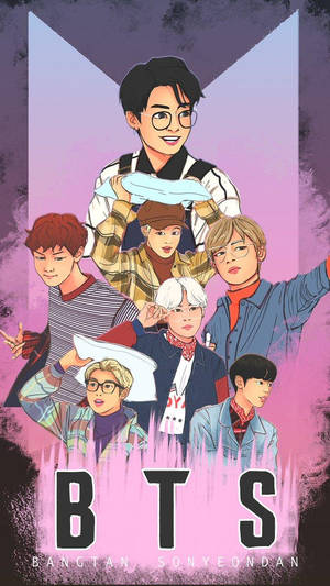 Аниме Чонгук с BTS — Лого на bts GIF Тапет