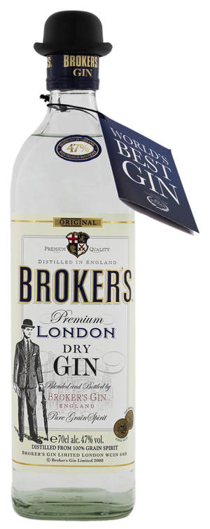 Бутилка на Brokers Gin с характерната шапка-боулер — Galaxy Z Fold 6 Тапет