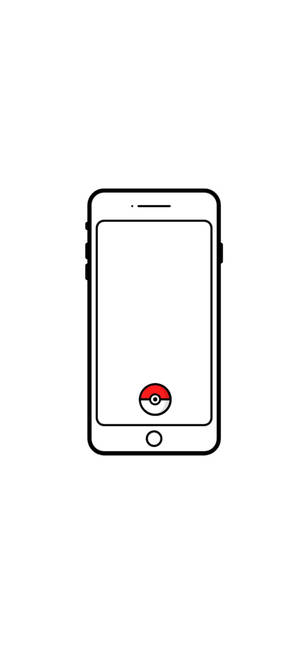 Бял iPhone Poké Ball — Samsung S23 Тапет