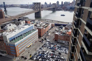 Въздушен кадър на South Street Seaport — Коли Тапет