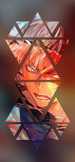 Тапет с полигонално изкуство на Тодороки от Boku No Hero Academia.