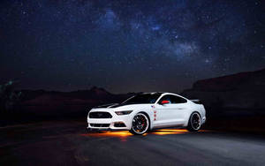 Тапет на готина кола бял Ford Mustang — Коли Тапет