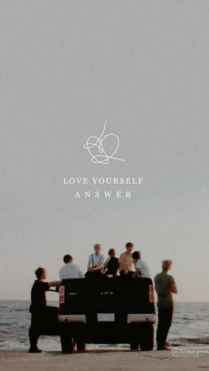 Естетичен BTS на плажен пикап — Естетически BTS Тапет