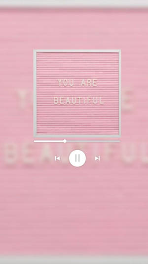 Естетична музика с You Are Beautiful — Пастелно розово Тапет