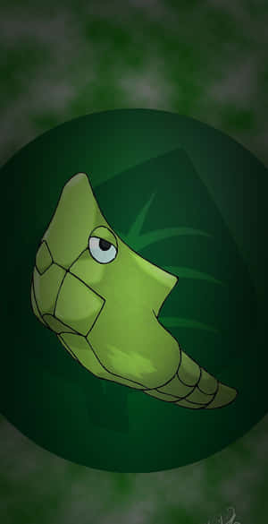 Зелен лист с Metapod за телефон — Светло зелена естетика Тапет
