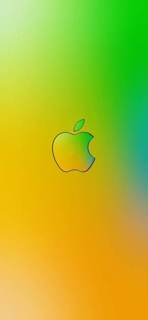 Зеленикаво-жълто Apple Logo Iphone — iPhone 14 Pro Тапет