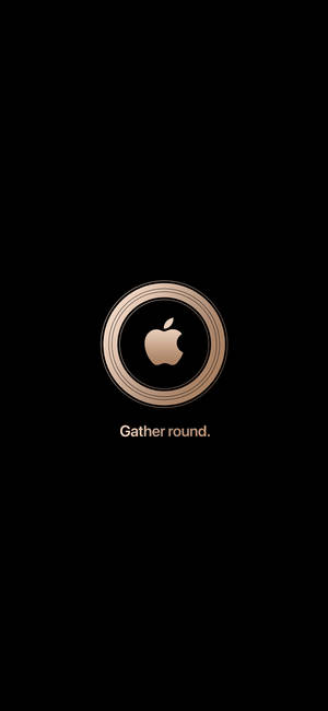 Златен кръг с лого на Apple за iPhone — iPhone 15 Pro Тапет