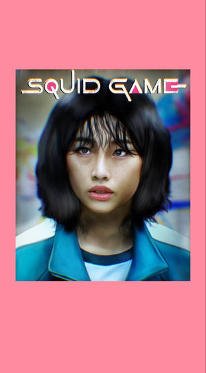 Тапет играч 067 Squid Game розов фон — Игра в калмари Тапет