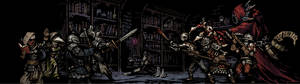 Двоен монитор Некромант против герои Darkest Dungeon HD тапет. — 32:9 Тапет
