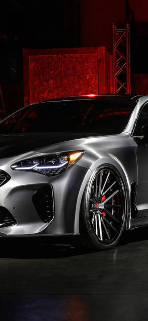 1125x2436 Изтегли 1125x2436 Dub Kia Stinger, Сребро, Коли Тапет — iPhone 14 Тапет