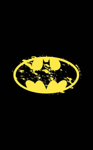 Изношен жълт логотип Batman за iPhone — Moto Pad 70 Groove Тапет