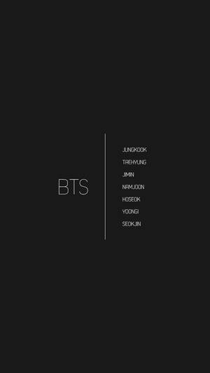 Тапет с имена на членове BTS в Tumblr естетика