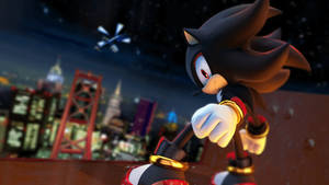Интензивен портрет на Shadow The Hedgehog Pfp — Естетичен анимационен Тапет