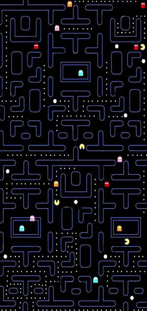 Тапет на игров интерфейс Pac-Man за Galaxy S10 Plus — iPhone 13 Pro Max Тапет