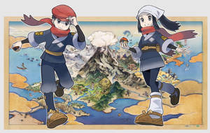 Тапет с карта на Pokemon Legends Arceus — Покемон Легенди Арцеус Тапет