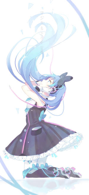 Готин HD аниме изкуствен Hatsune Miku тапет — iPhone 12 Тапет