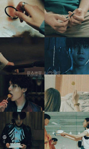 Коллаж BTS Fake Love — Любов естетика GIF Тапет