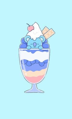 Koya BT21 Ice Cream тапет — Galaxy Tab S10 FE Тапет