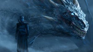 Game of Thrones Крал на нощ и дракон тапет.