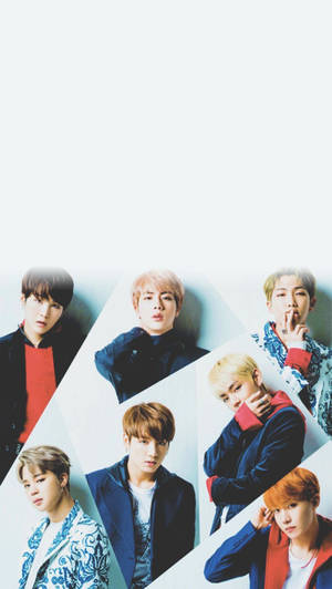 Красив колаж Bts за заключен екран на телефона — Bts групова снимка GIF Тапет