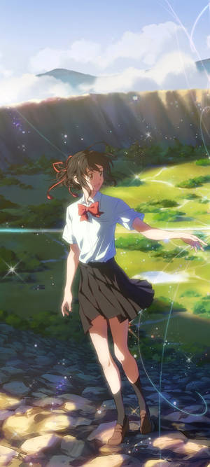 Красивая Mitsuha Kimi No Na Wa Phone — Pixel 9 Тапет