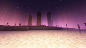Minecraft, Minecraft Enderman фон, Фентъзи, Лилава естетика, Пиксел арт