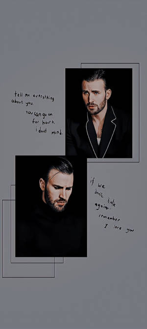 Тапет Chris Evans черен минималистичен — iPhone 12 Тапет