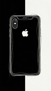 Минималистична рисунъчна линия на iPhone XR, черно-бяло, елегантен арт тапет.