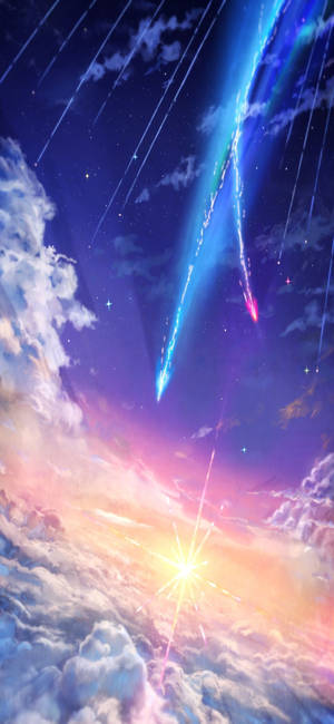 Магичен телефон Kimi No Na Wa — iPhone 15 Plus Тапет