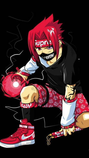 Тапет с млад Саске от Наруто в стил Supreme — Naruto Supreme Тапет