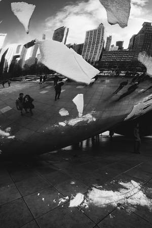 Монохромно The Bean в Чикаго съ сняг — Xiaomi Pad Тапет