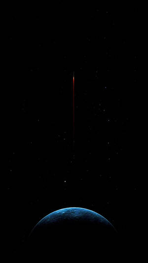 AMOLED тапет на повърхността на Луната на звезден фон.