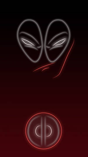 Неонов Deadpool за iPhone — Неонов айфон Тапет