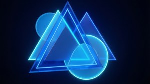 Абстрактни неонови сини геометрични форми — Неоново синьо Тапет