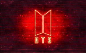 Тапет с неоново червено лого на BTS — Лого на bts GIF Тапет