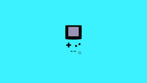 Минималистичен син Game Boy Color арт тапет