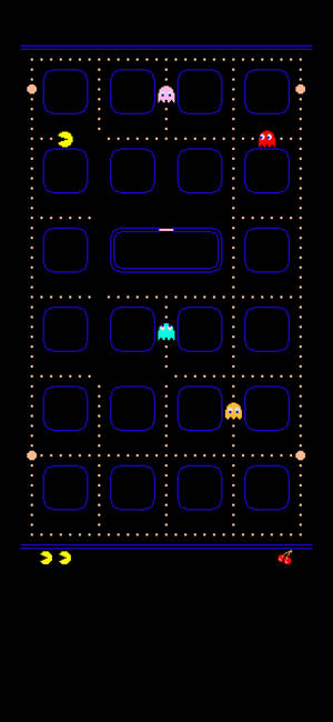 Тапет за iPhone XR с игра Pac-Man на черен фон — iPhone Xr Тапет