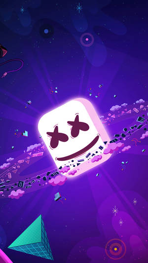 Планета Marshmello HD за iPhone — Лилава галактика Тапет