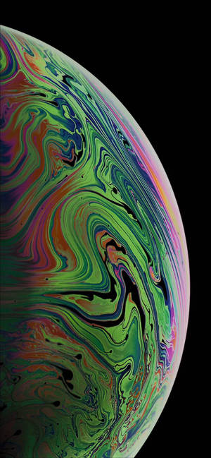 Мраморен зелен абстрактен половина балонче iPhone XR тапет