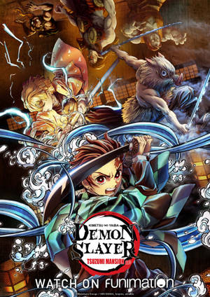 Тапет с постер Demon Slayer с логотип — Oppo Pad 5 Pro Тапет