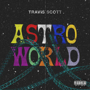 Тапет на албума Astroworld с артистична влак на возбуждащо колело в ретро-уейв тема. — Pixel Watch Тапет